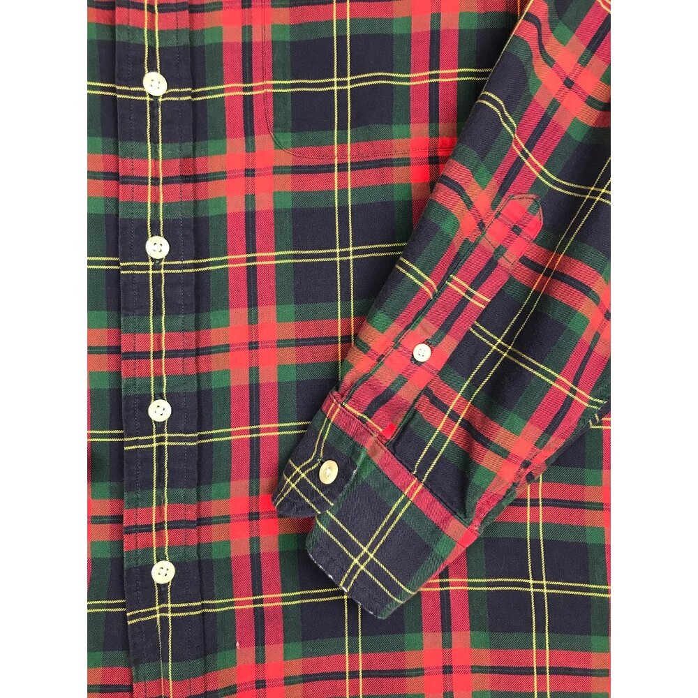VTG Hunt Club Tartan Plaid Button Down Shirt Mens L Red Navy 90s Grudge - Picture 6 of 7